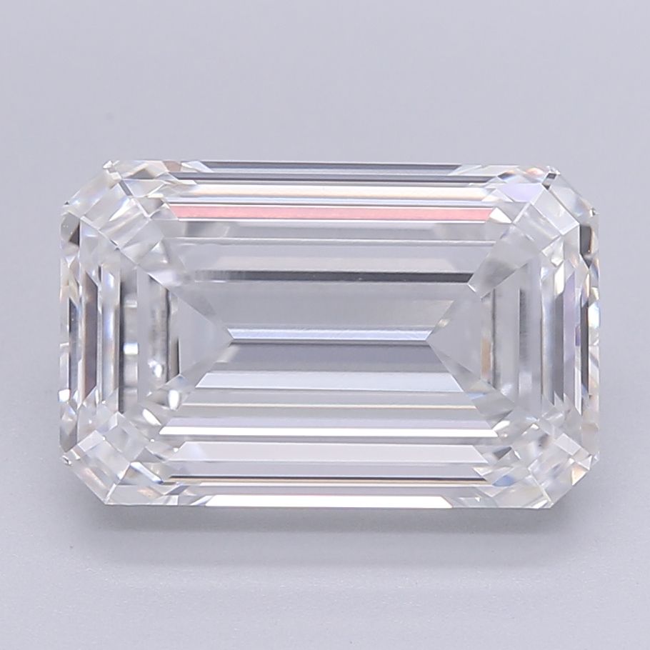 5.33 Carat Emerald Lab Diamond with  Cut Diamond in 14KT  view 1

