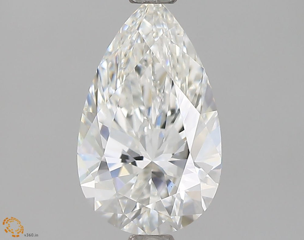 1.36 Carat Pear Lab Diamond with  Cut Diamond in 14KT  view 1
