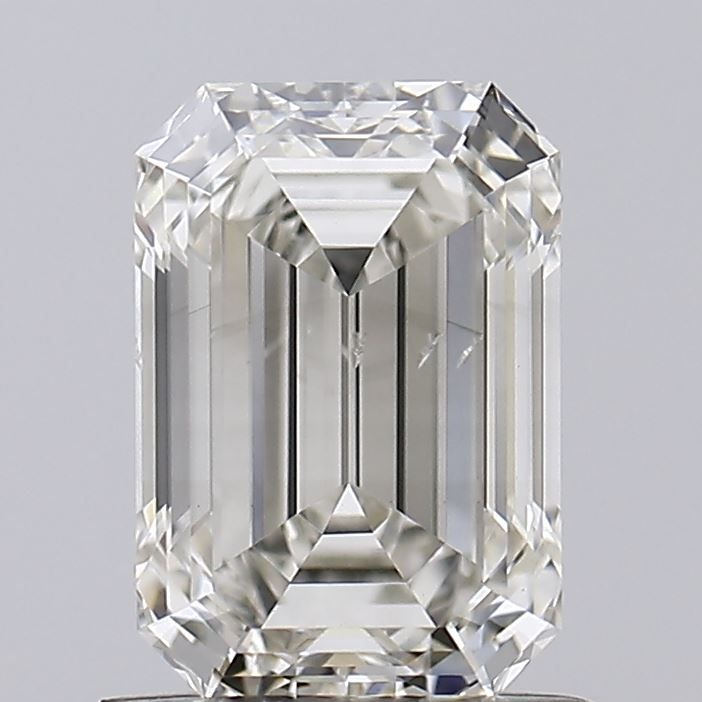 1.08 Carat Emerald Lab Diamond with  Cut Diamond in 14KT  view 1
