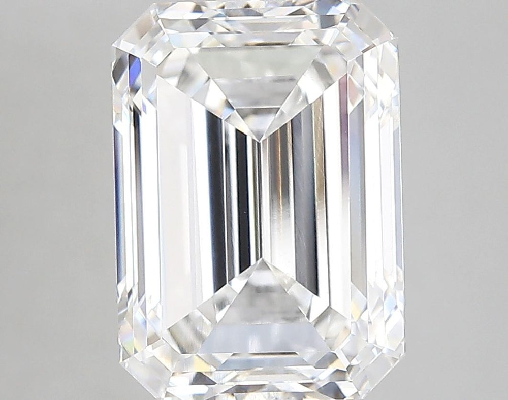 6.01 Carat Emerald Lab Diamond with  Cut Diamond in 14KT  view 1
