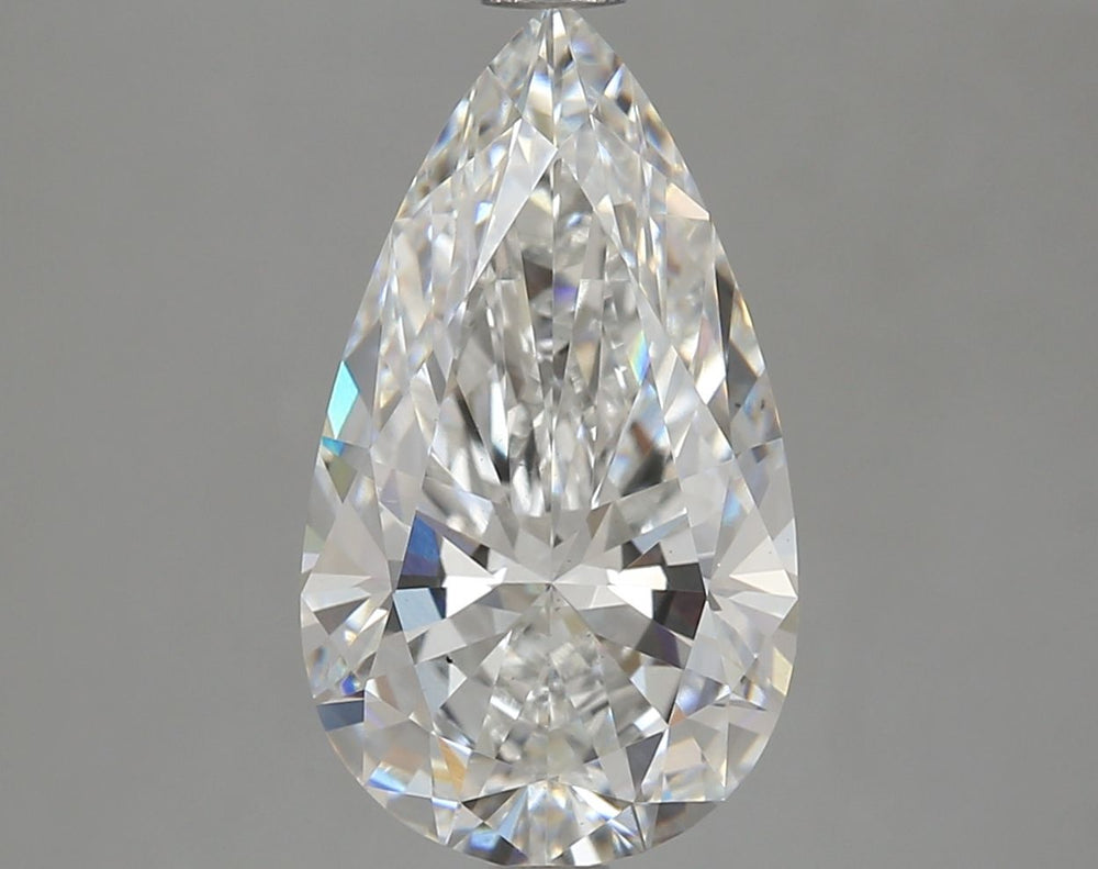2.79 Carat Pear Lab Diamond with  Cut Diamond in 14KT  view 1
