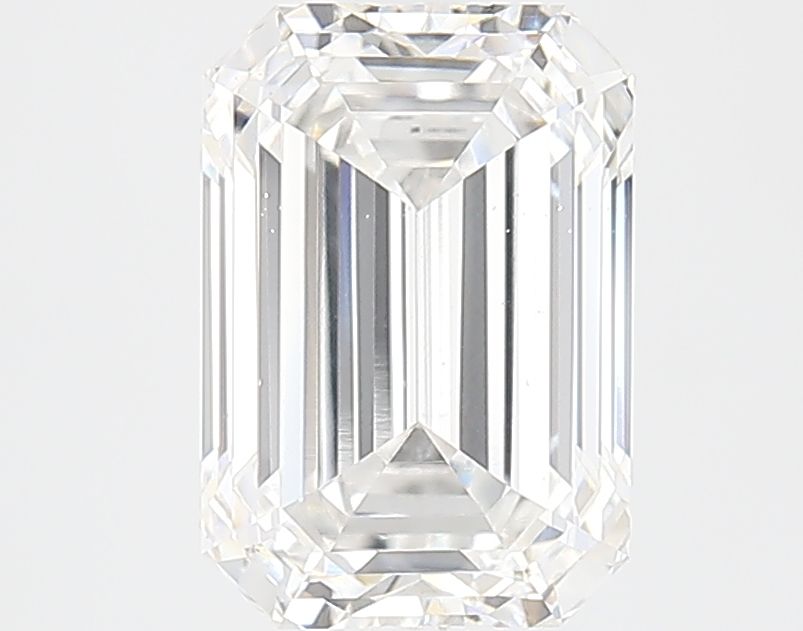 2.51 Carat Emerald Lab Diamond with  Cut Diamond in 14KT  view 1
