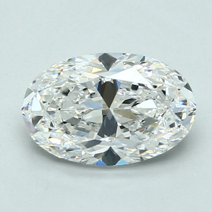 2.01 Carat Oval Natural Diamond with  Cut Diamond in 14KT  view 1
