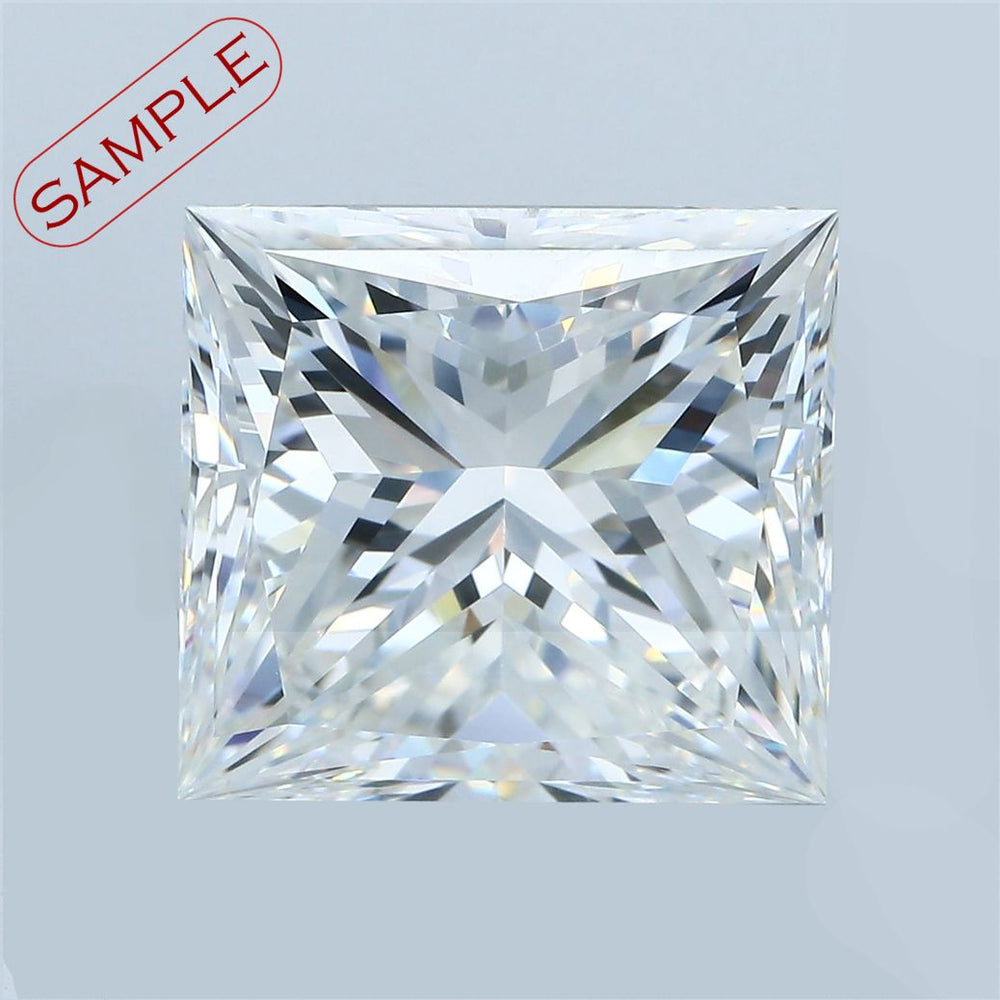 3.02 Carat Princess Lab Diamond with  Cut Diamond in 14KT  view 1
