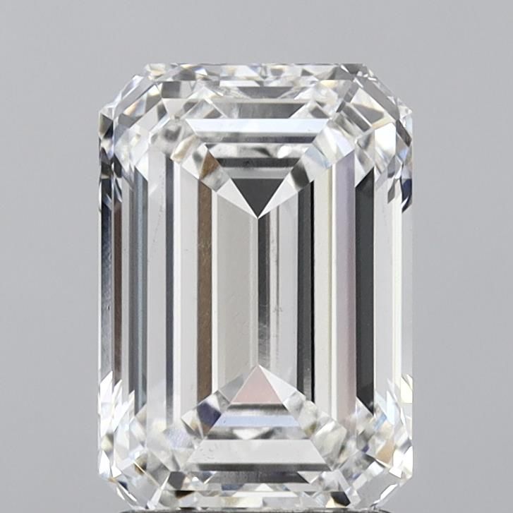3.07 Carat Emerald Lab Diamond with  Cut Diamond in 14KT  view 1
