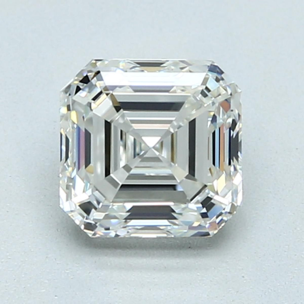 1.5 Carat Asscher Natural Diamond with  Cut Diamond in 14KT  view 1
