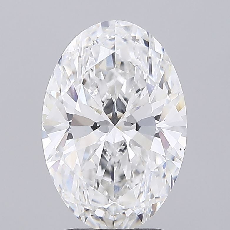 2.58 Carat Oval Lab Diamond with  Cut Diamond in 14KT  view 1

