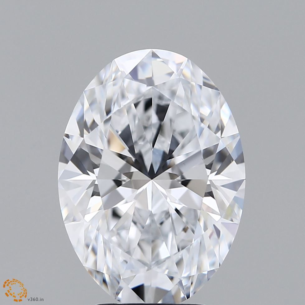 4.04 Carat Oval Lab Diamond with  Cut Diamond in 14KT  view 1
