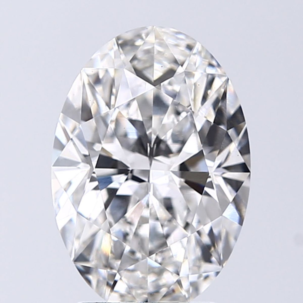 2.34 Carat Oval Lab Diamond with  Cut Diamond in 14KT  view 1
