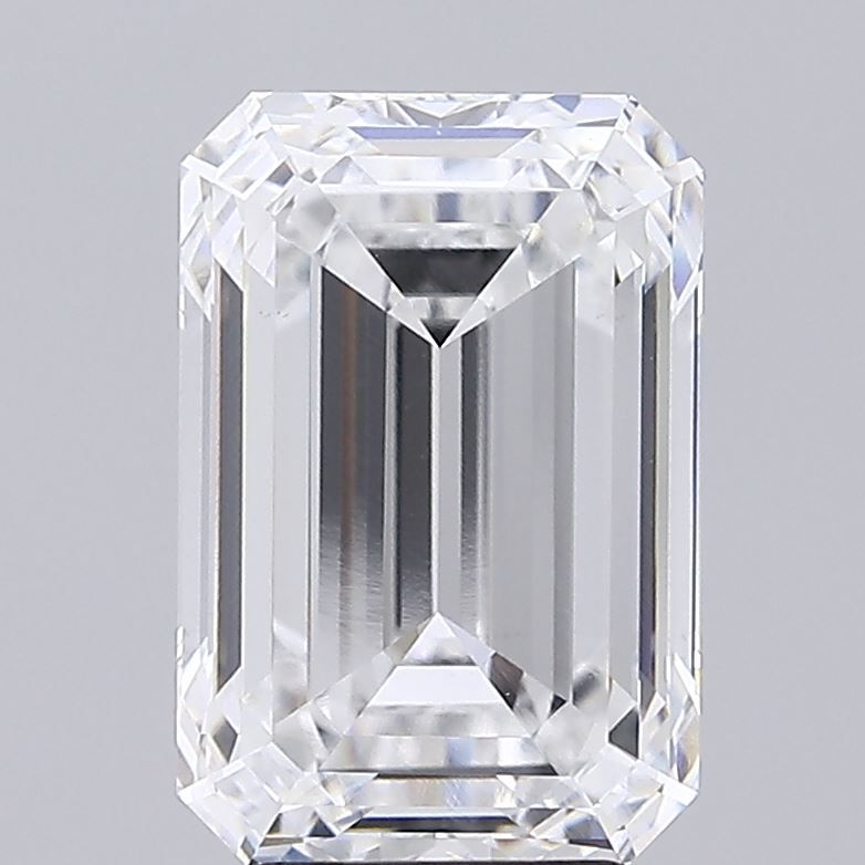 5.12 Carat Emerald Lab Diamond with  Cut Diamond in 14KT  view 1
