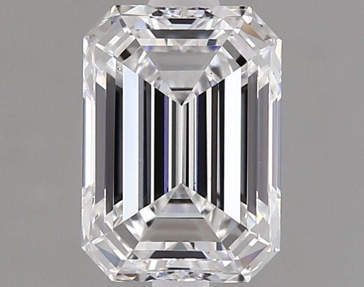 1.5 Carat Emerald Lab Diamond with  Cut Diamond in 14KT  view 1
