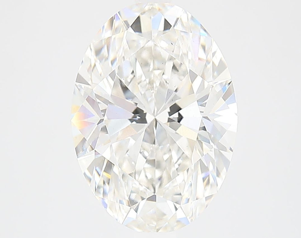 3.75 Carat Oval Lab Diamond with  Cut Diamond in 14KT  view 1

