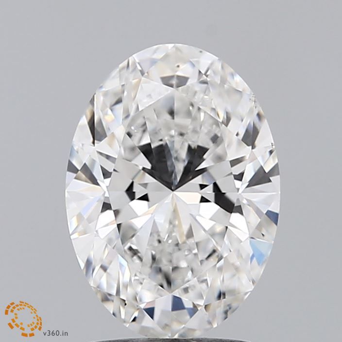 2.04 Carat Oval Lab Diamond with  Cut Diamond in 14KT  view 1
