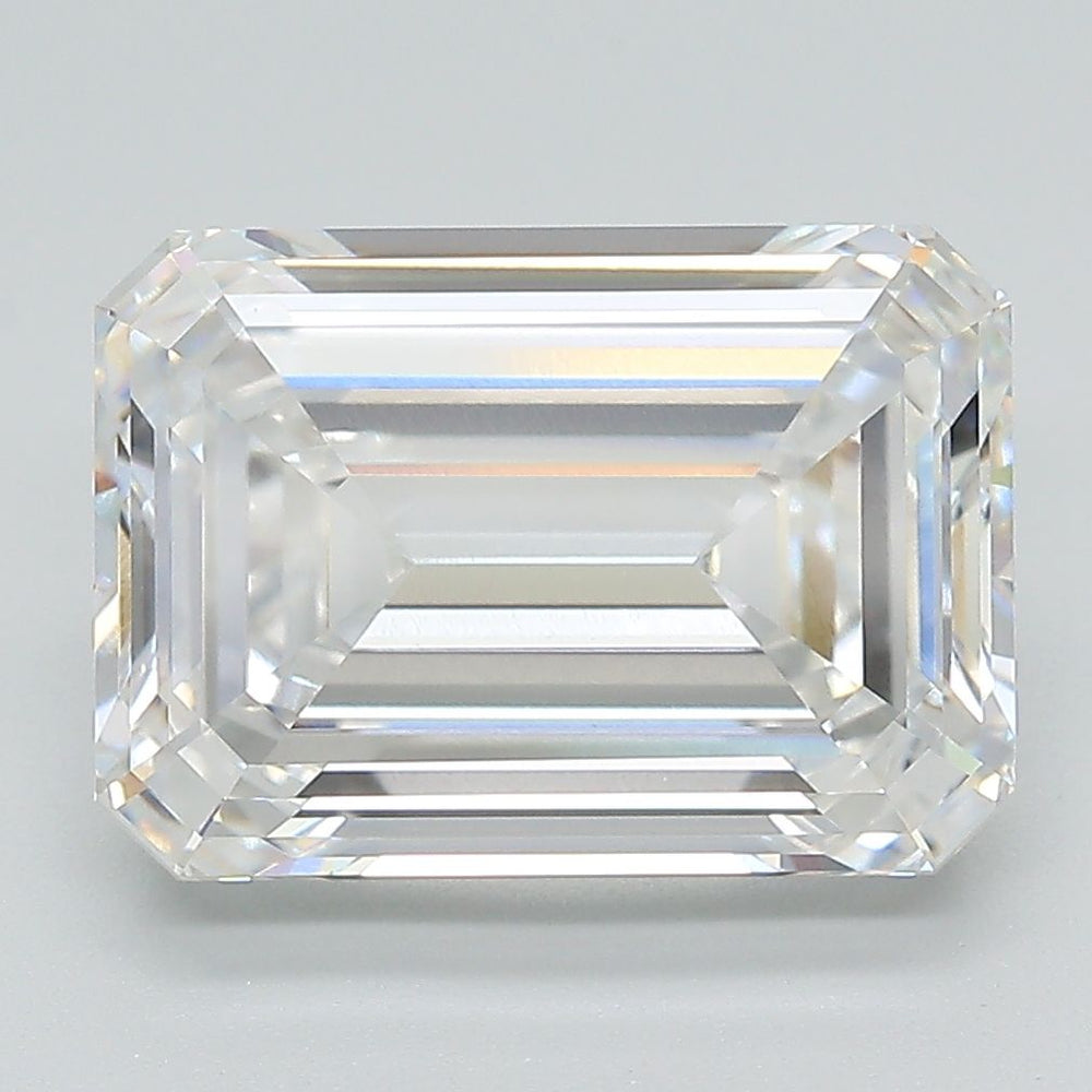 5.45 Carat Emerald Lab Diamond with  Cut Diamond in 14KT  view 1
