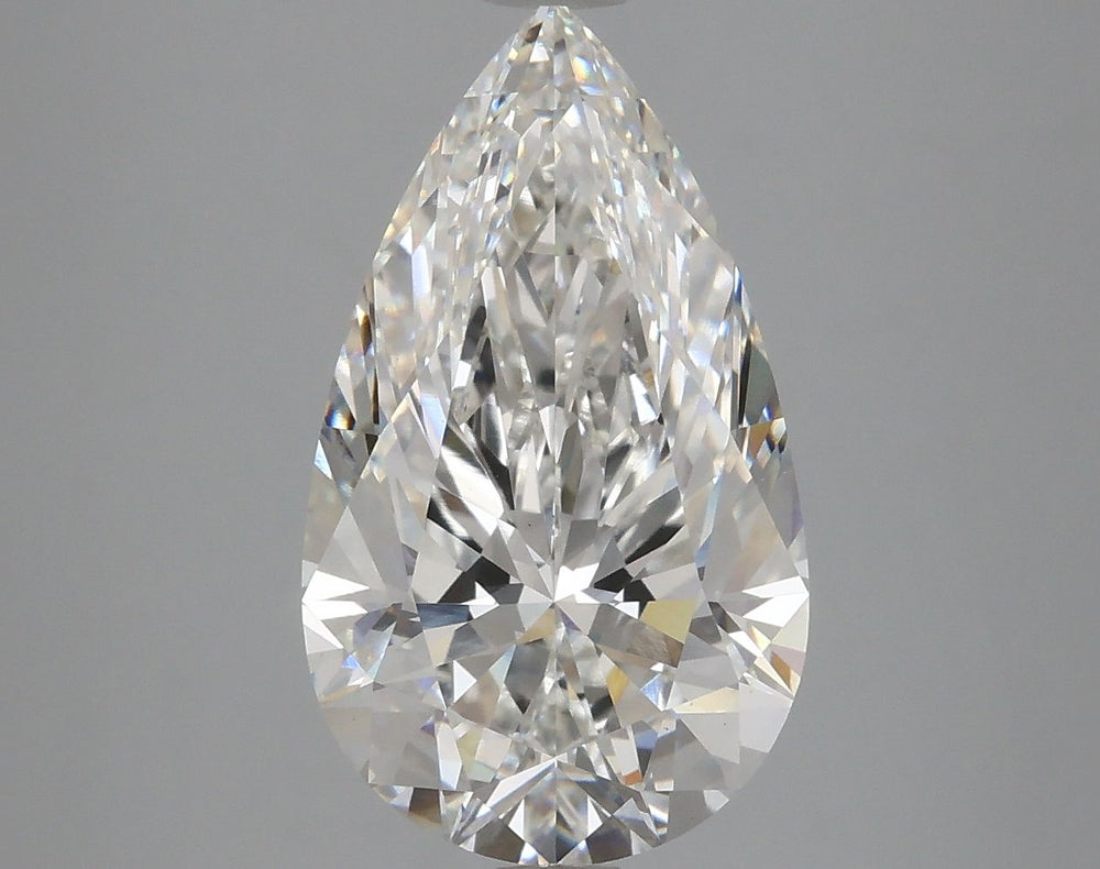 4.33 Carat Pear Lab Diamond with  Cut Diamond in 14KT  view 1
