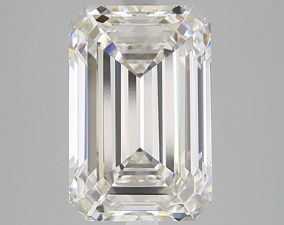 5.53 Carat Emerald Lab Diamond with  Cut Diamond in 14KT  view 1
