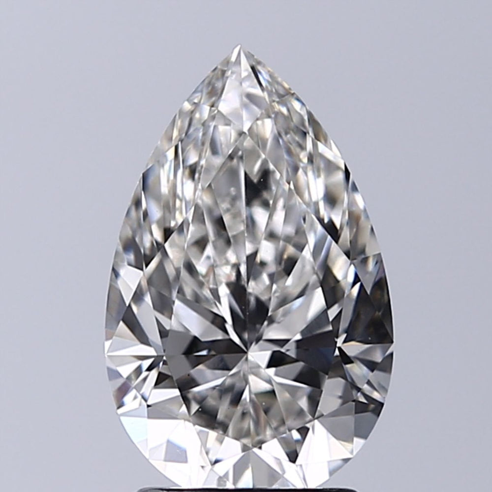 2.14 Carat Pear Lab Diamond with  Cut Diamond in 14KT  view 1
