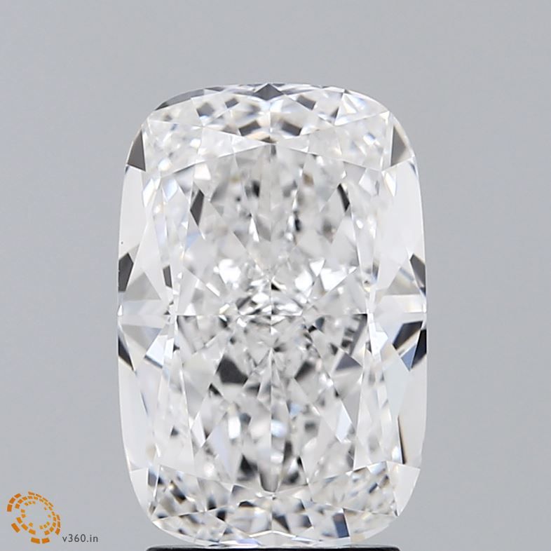 3.02 Carat Cushion Lab Diamond with  Cut Diamond in 14KT  view 1
