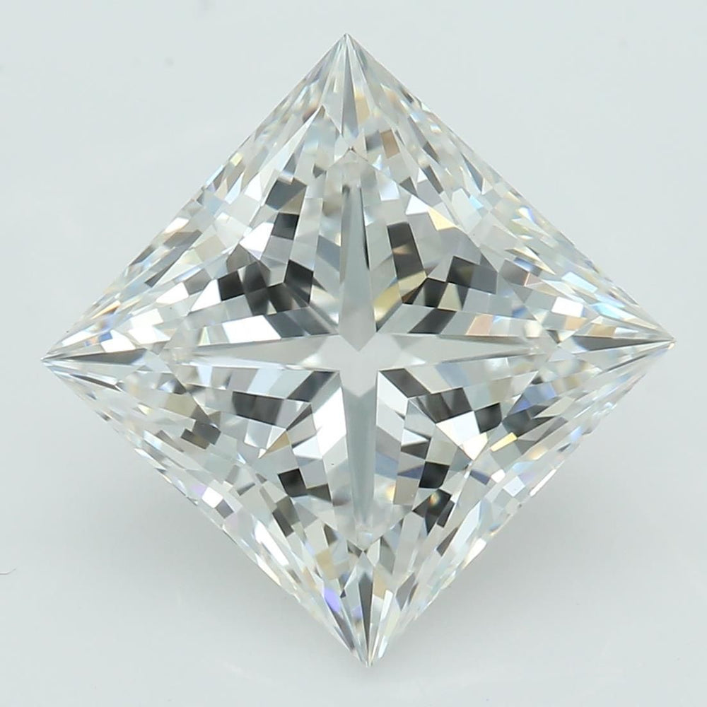 2.58 Carat Princess Lab Diamond with  Cut Diamond in 14KT  view 1
