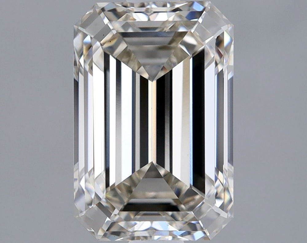 2.05 Carat Emerald Lab Diamond with  Cut Diamond in 14KT  view 1
