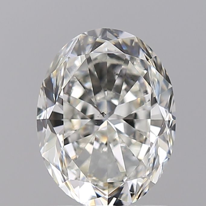 1.71 Carat Oval Natural Diamond with  Cut Diamond in 14KT  view 1
