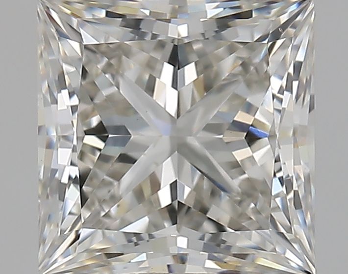 1.55 Carat Princess Lab Diamond with  Cut Diamond in 14KT  view 1
