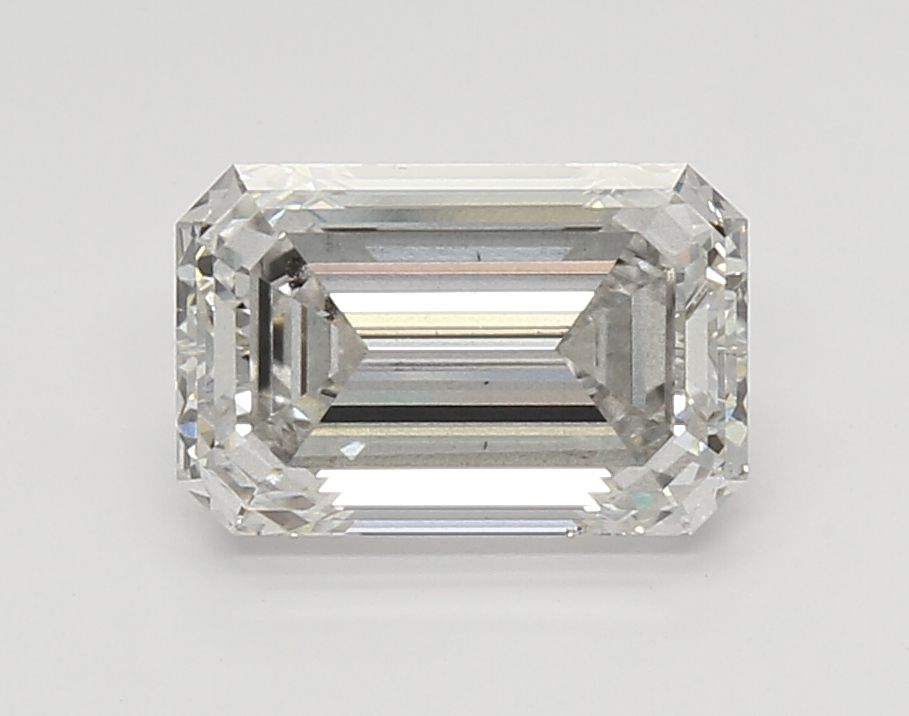 2.45 Carat Emerald Lab Diamond with  Cut Diamond in 14KT  view 1
