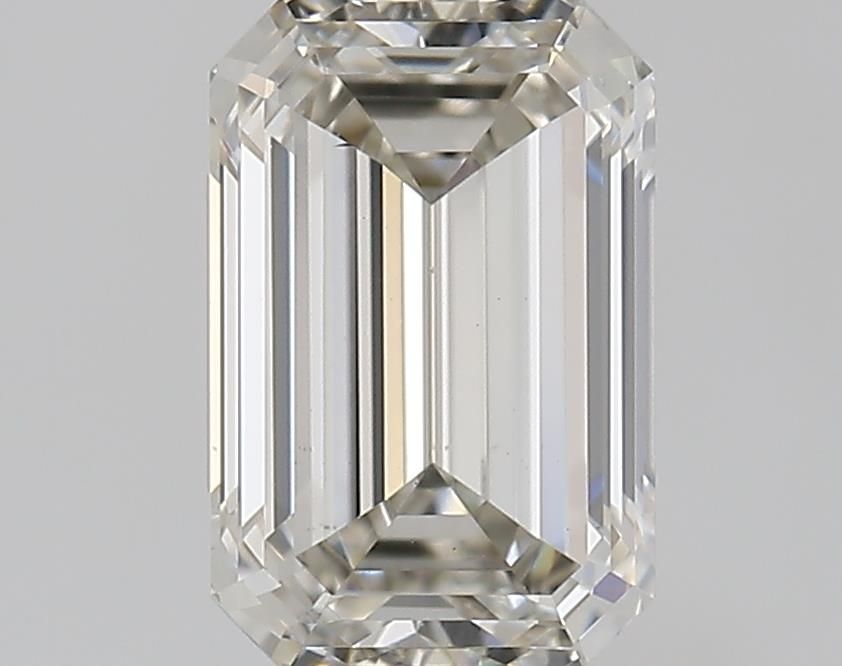 1.0 Carat Emerald Lab Diamond with  Cut Diamond in 14KT  view 1
