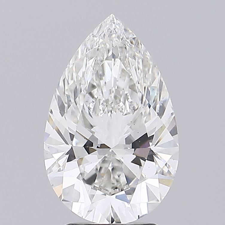 3.4 Carat Pear Lab Diamond with  Cut Diamond in 14KT  view 1
