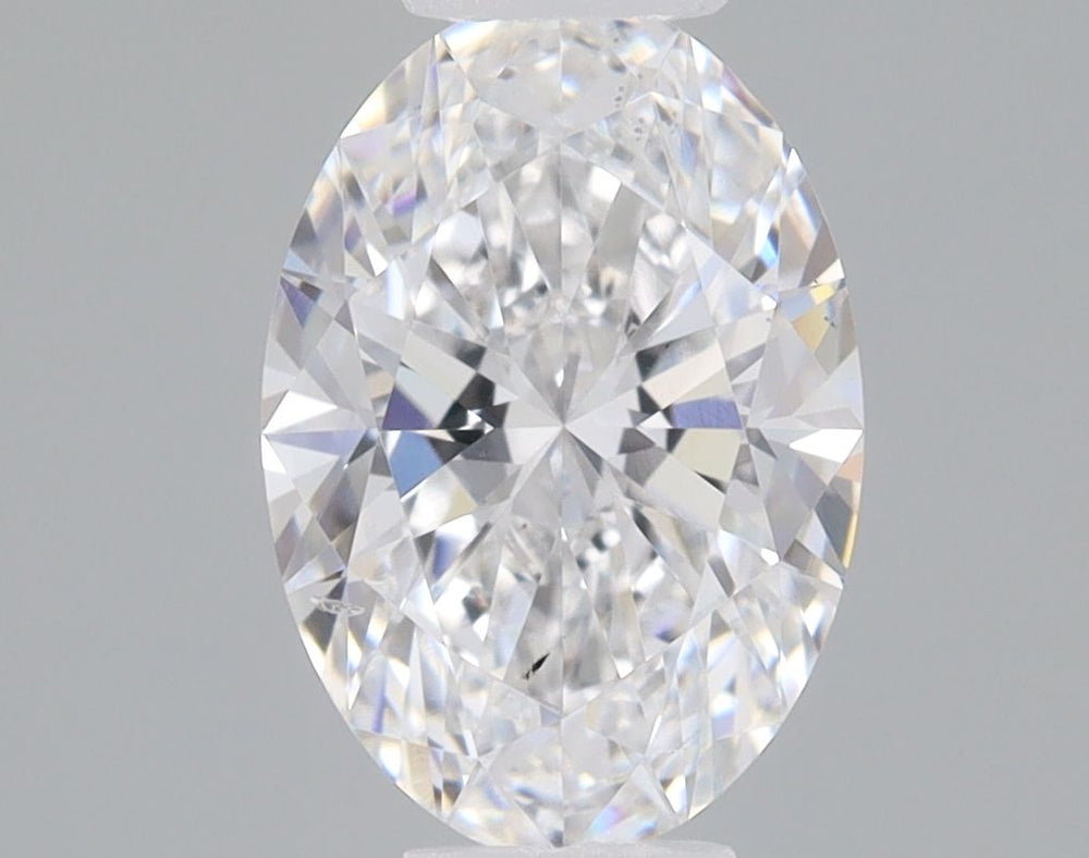 1.0 Carat Oval Lab Diamond with  Cut Diamond in 14KT  view 1
