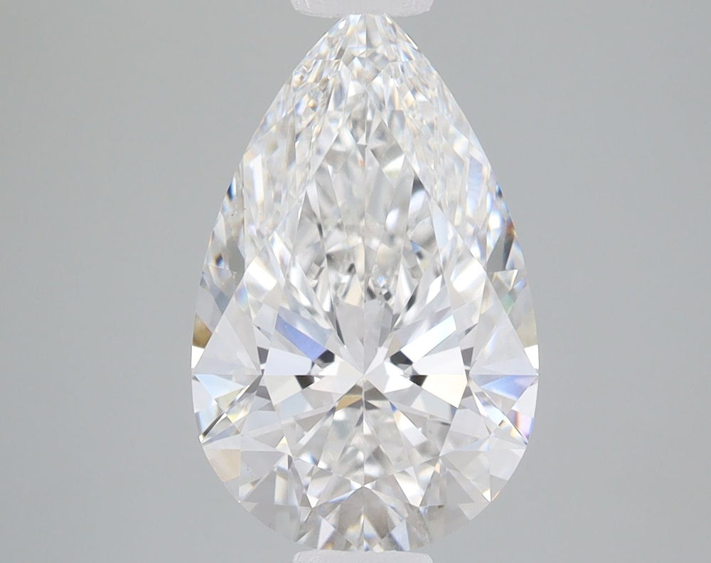 2.54 Carat Pear Lab Diamond with  Cut Diamond in 14KT  view 1
