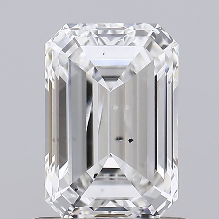 1.0 Carat Emerald Lab Diamond with  Cut Diamond in 14KT  view 1
