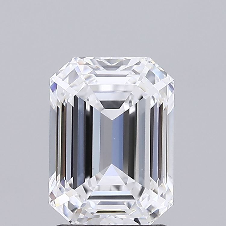 2.06 Carat Emerald Lab Diamond with  Cut Diamond in 14KT  view 1
