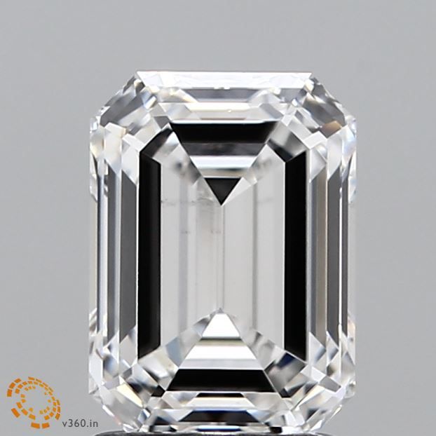 2.0 Carat Emerald Lab Diamond with  Cut Diamond in 14KT  view 1
