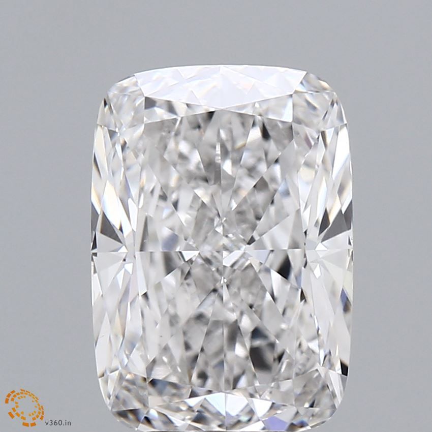 4.05 Carat Cushion Lab Diamond with  Cut Diamond in 14KT  view 1
