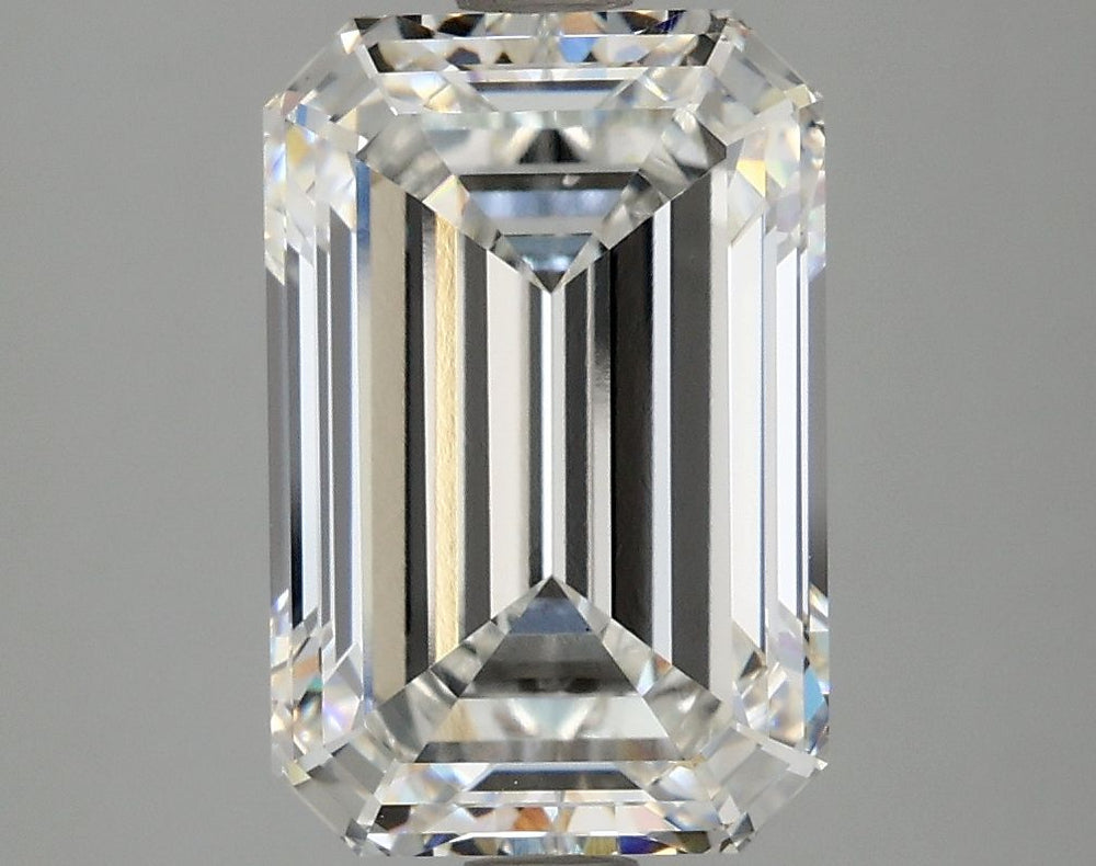 4.58 Carat Emerald Lab Diamond with  Cut Diamond in 14KT  view 1
