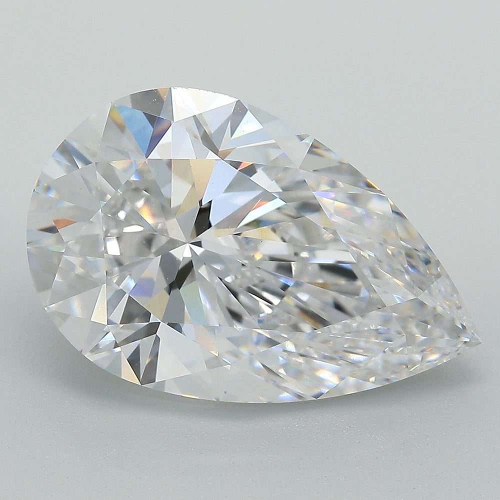 7.57 Carat Pear Lab Diamond with  Cut Diamond in 14KT  view 1
