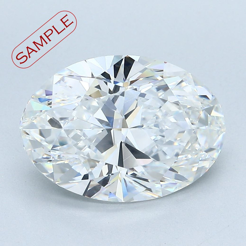 3.02 Carat Oval Lab Diamond with  Cut Diamond in 14KT  view 1
