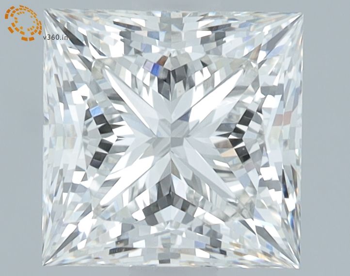 1.54 Carat Princess Lab Diamond with  Cut Diamond in 14KT  view 1
