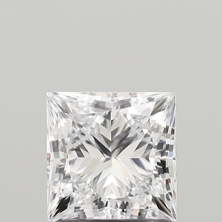 1.52 Carat Princess Lab Diamond with  Cut Diamond in 14KT  view 1
