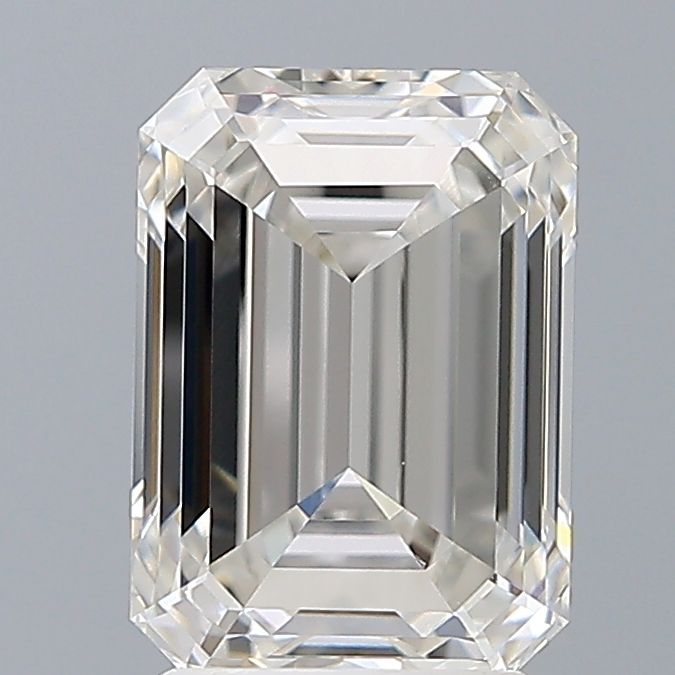 2.73 Carat Emerald Lab Diamond with  Cut Diamond in 14KT  view 1
