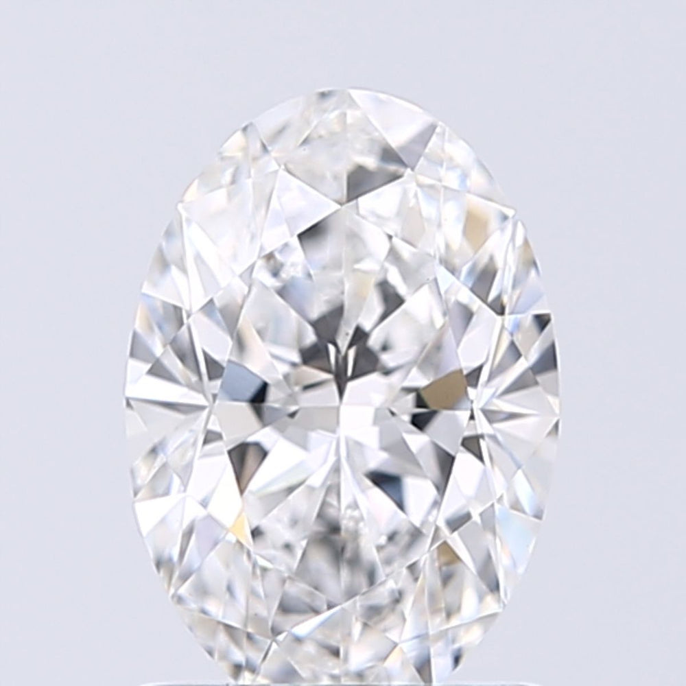 1.04 Carat Oval Lab Diamond with  Cut Diamond in 14KT  view 1
