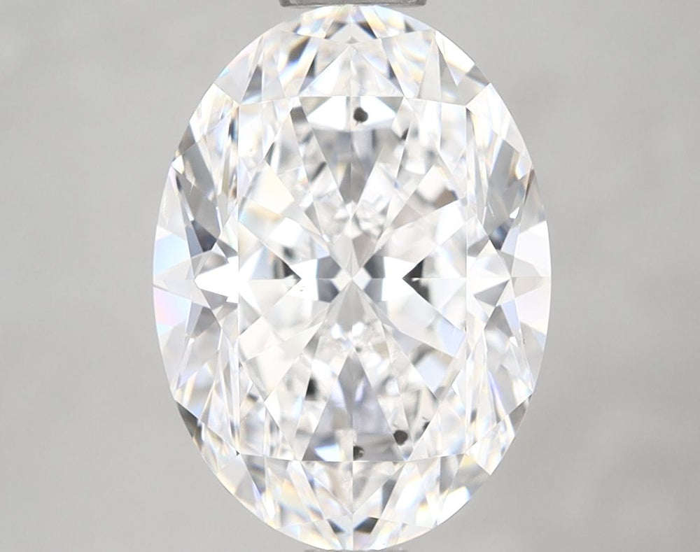 4.03 Carat Oval Natural Diamond with  Cut Diamond in 14KT  view 1
