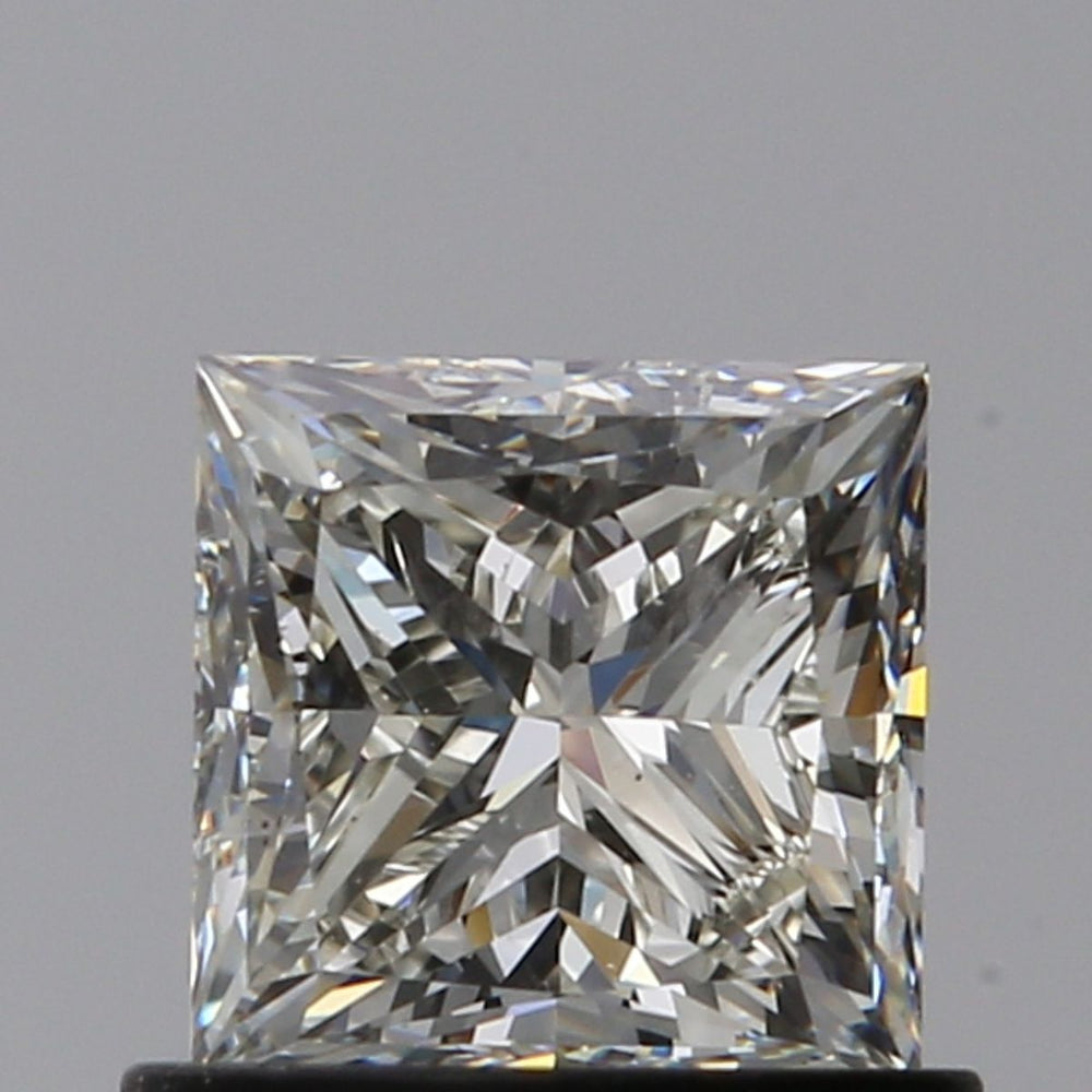 0.9 Carat Princess Natural Diamond with  Cut Diamond in 14KT  view 1
