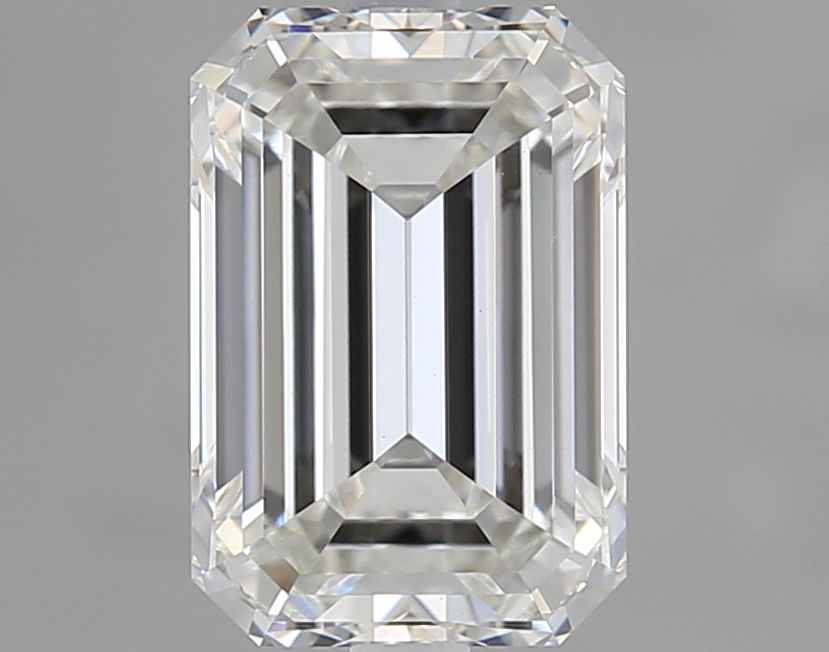 1.51 Carat Emerald Lab Diamond with  Cut Diamond in 14KT  view 1
