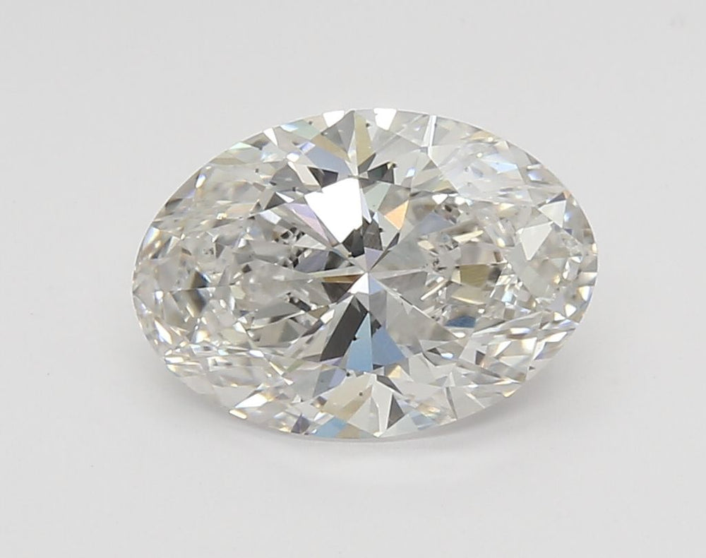 2.81 Carat Oval Lab Diamond with  Cut Diamond in 14KT  view 1
