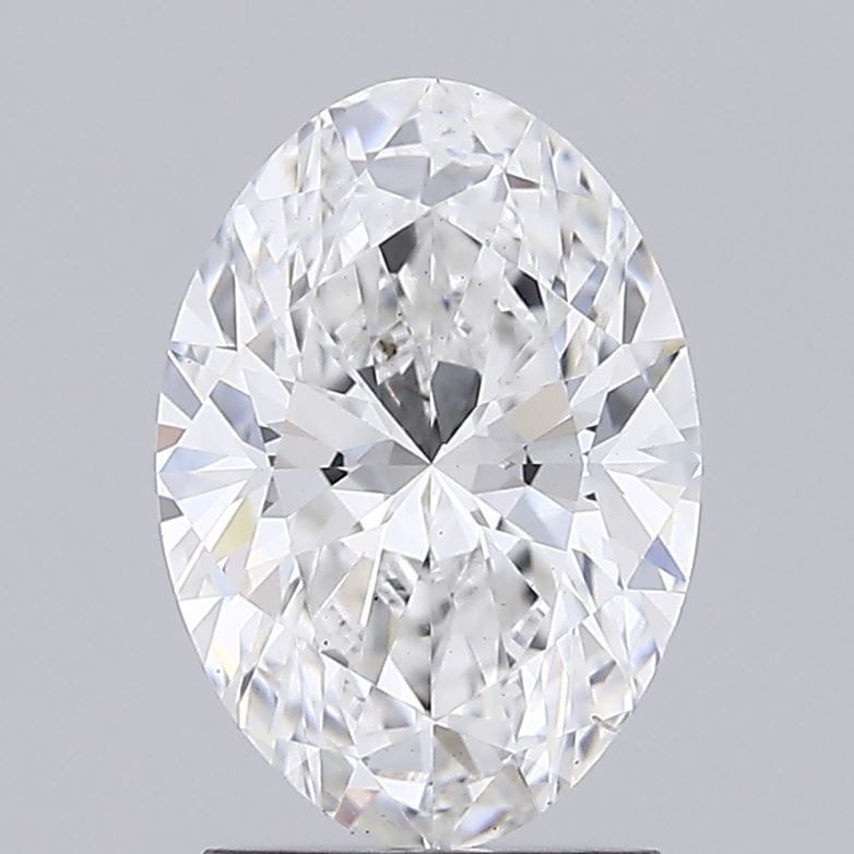 1.82 Carat Oval Lab Diamond with  Cut Diamond in 14KT  view 1
