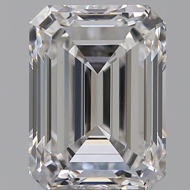 3.02 Carat Emerald Lab Diamond with  Cut Diamond in 14KT  view 1
