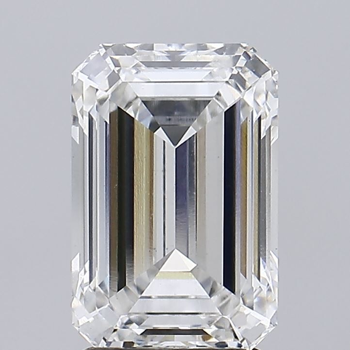 2.83 Carat Emerald Lab Diamond with  Cut Diamond in 14KT  view 1
