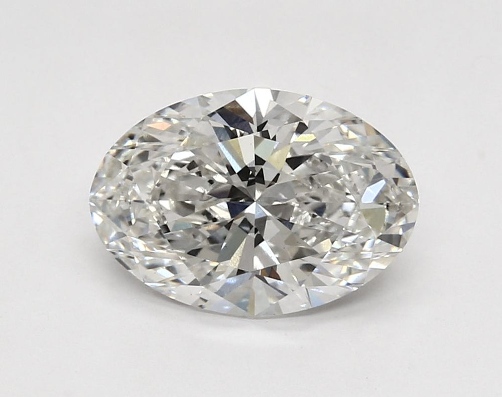 3.0 Carat Oval Lab Diamond with  Cut Diamond in 14KT  view 1

